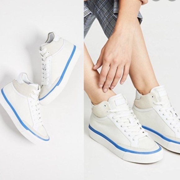 rag & bone Shoes - Rag & Bone RB "Army" High Top Sneakers White Blue | Women's Size 8.5
